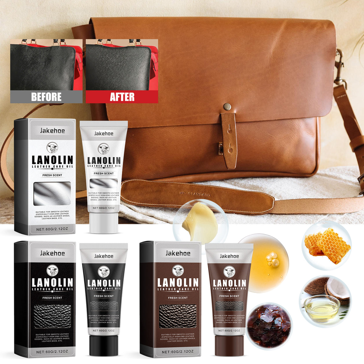 Lanolin Leather Care Oil for Cleaning & Polishing Goods