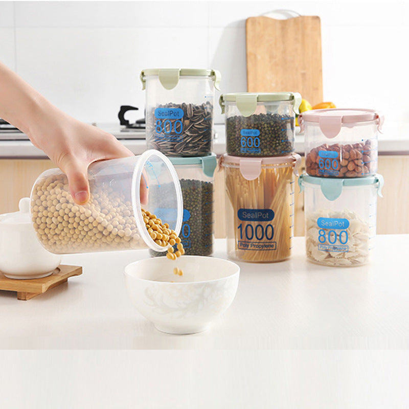 Airtight Clear Food Storage Jars with Snap-Lock Lids