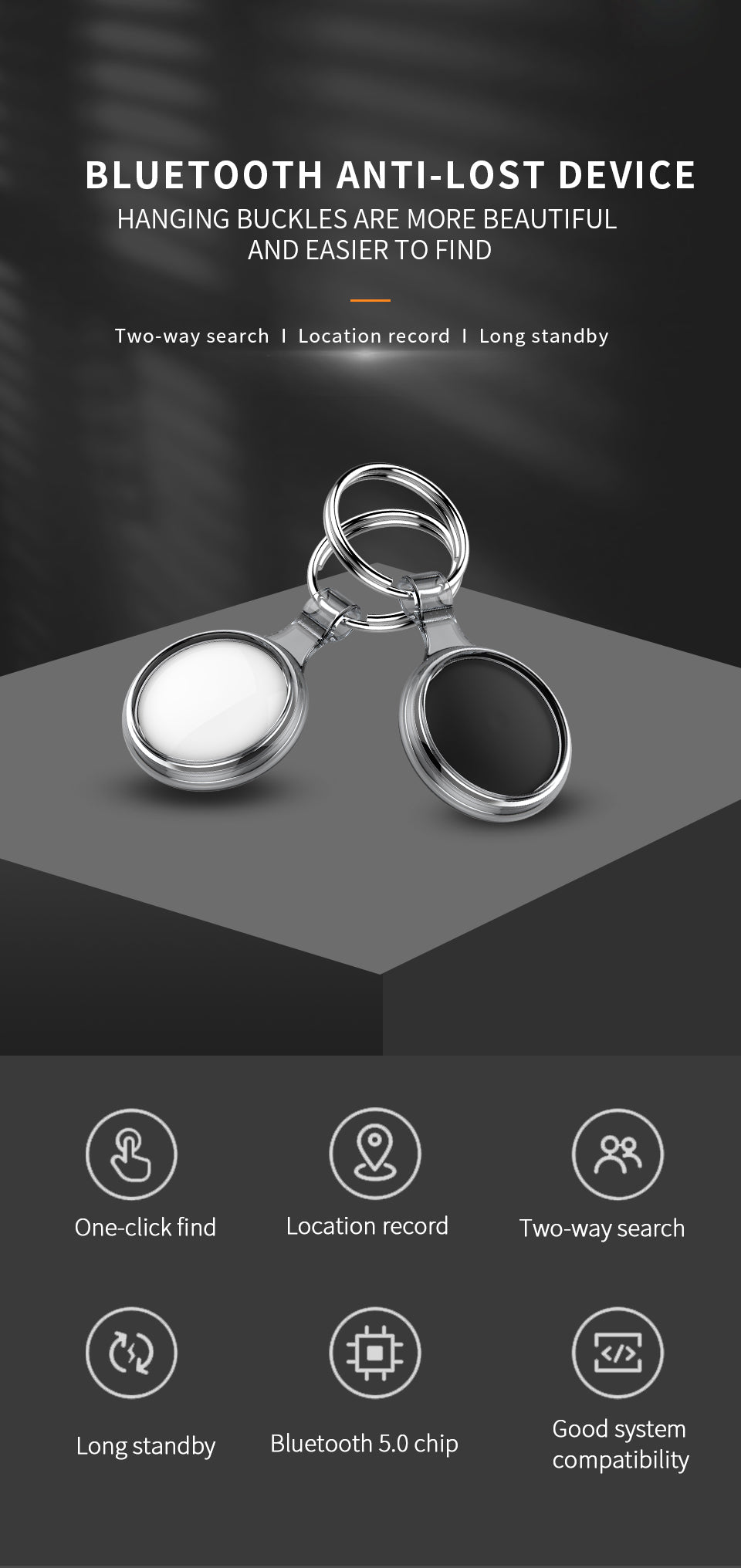Bluetooth Anti-Loss Tracker for Keys, Bags & Luggage