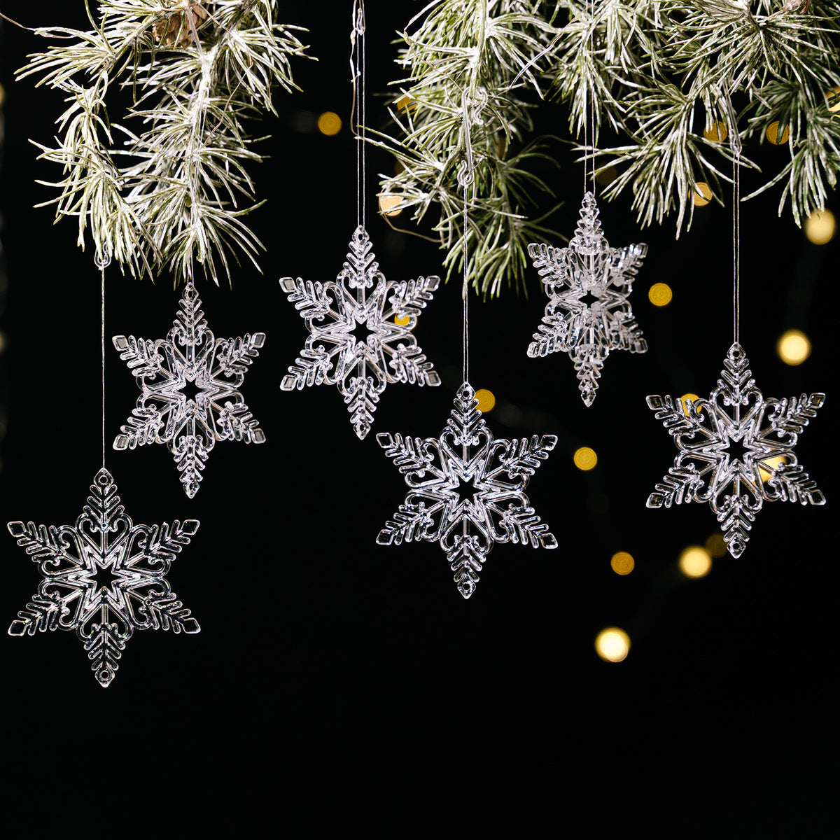 Transparent Snowflake Ornaments for Sparkling Trees