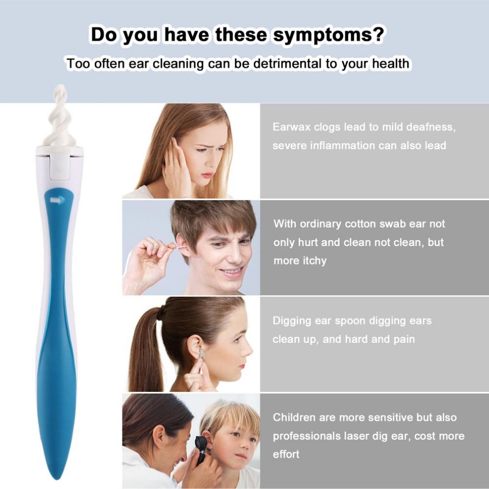Ear Cleaner Kit — 16 Replaceable Spiral Tips for Safe Ear