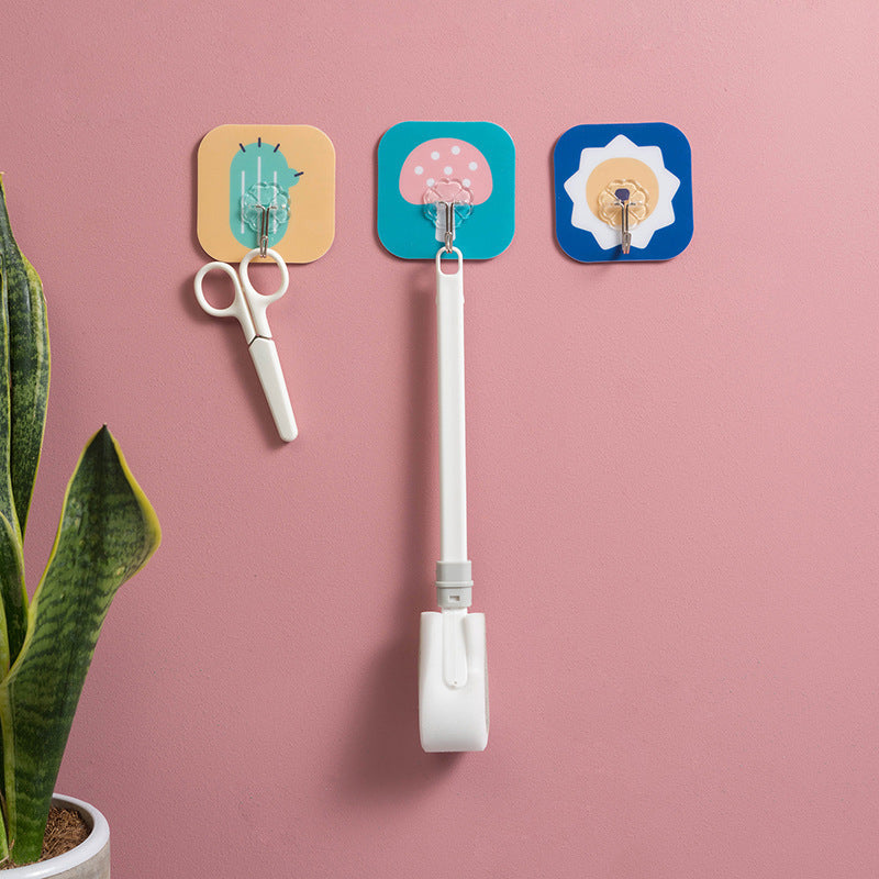 Hole-Free Sticky Wall Hooks with Cute Cartoon Designs