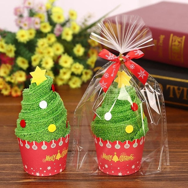 Christmas Cupcake Towel Gift – Cute Holiday Decor