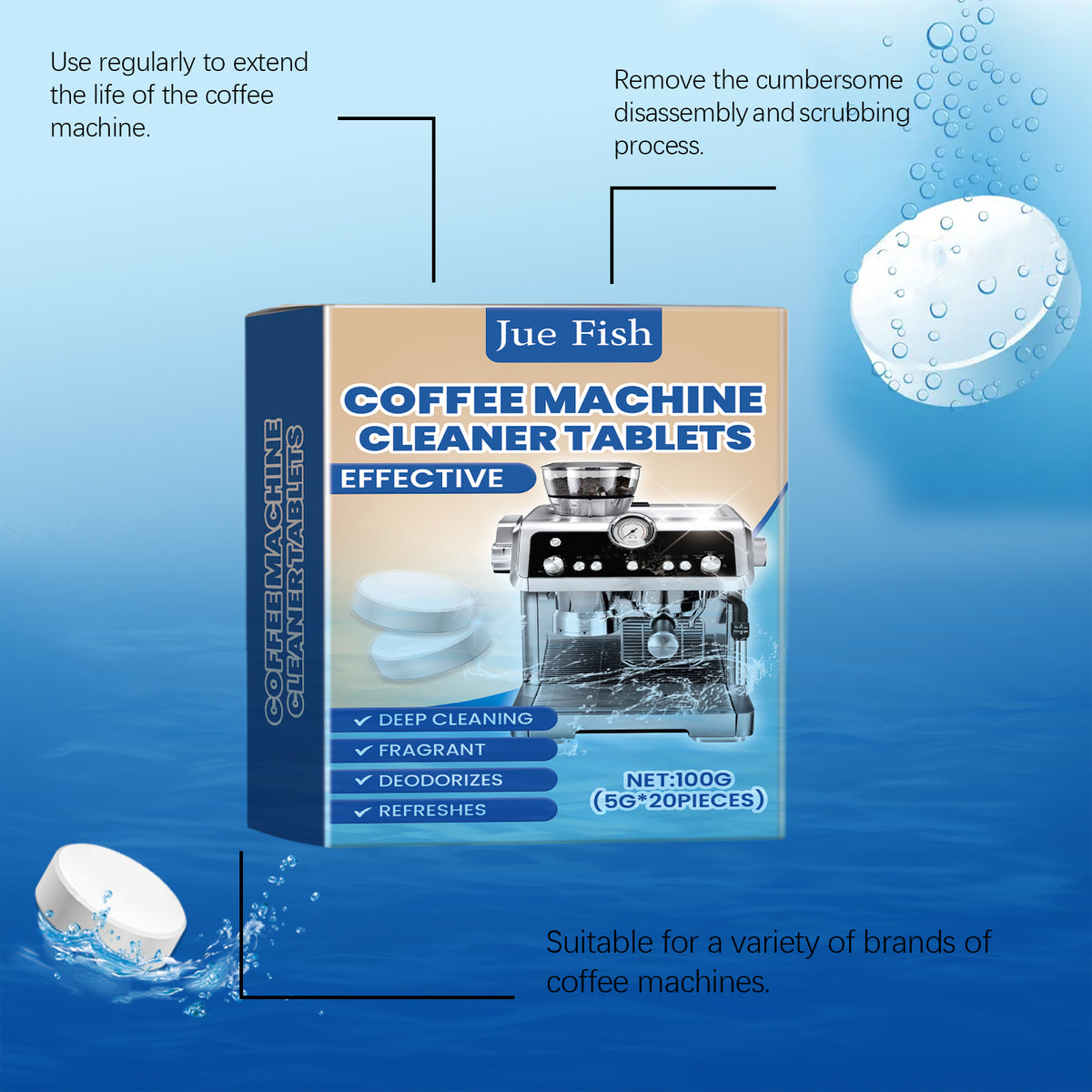 Coffee Machine Cleaning Tablets for Deep Cleaning