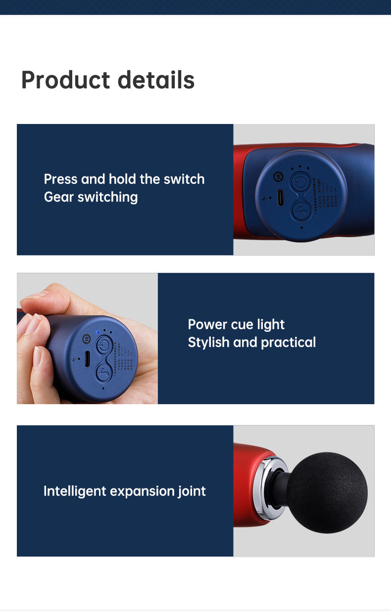 CP‑F10 Fascia Gun — Deep Tissue Massager with 4 Heads & USB‑C