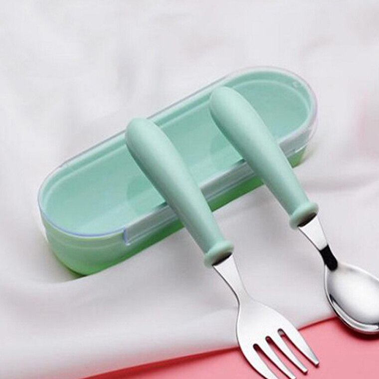 Toddler Spoon Fork Set with Storage Case for Meals