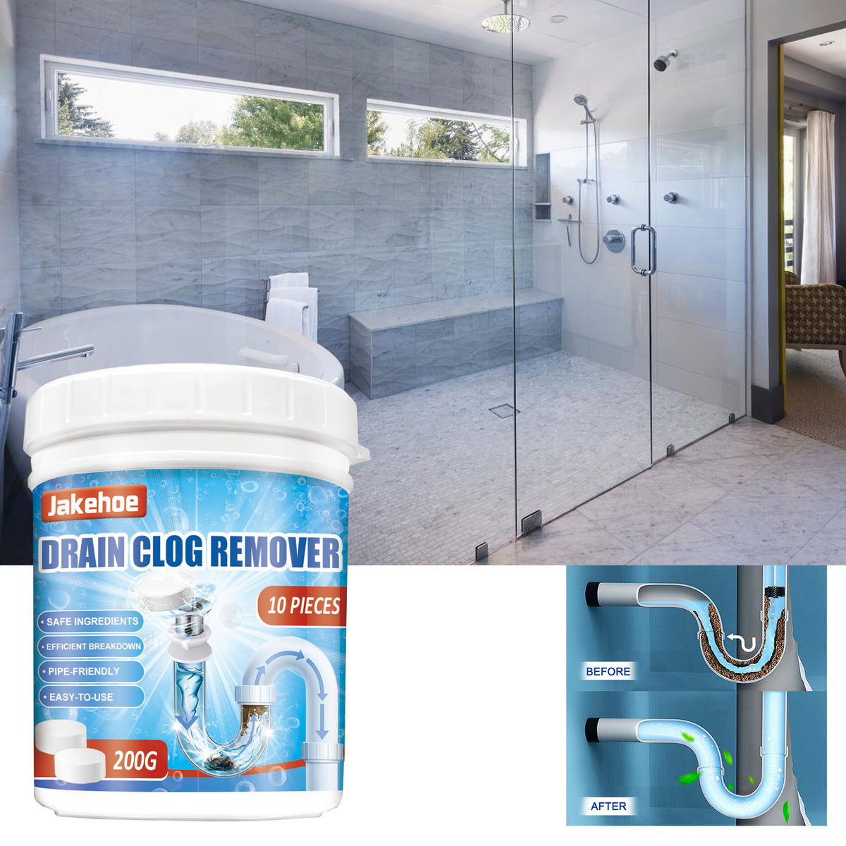 Home Drain Cleaning Tablets for Clogs and Odor Removal