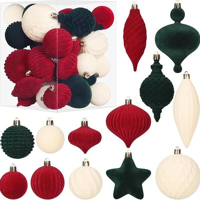 Velvet Christmas Ornaments for Layered Holiday Decor