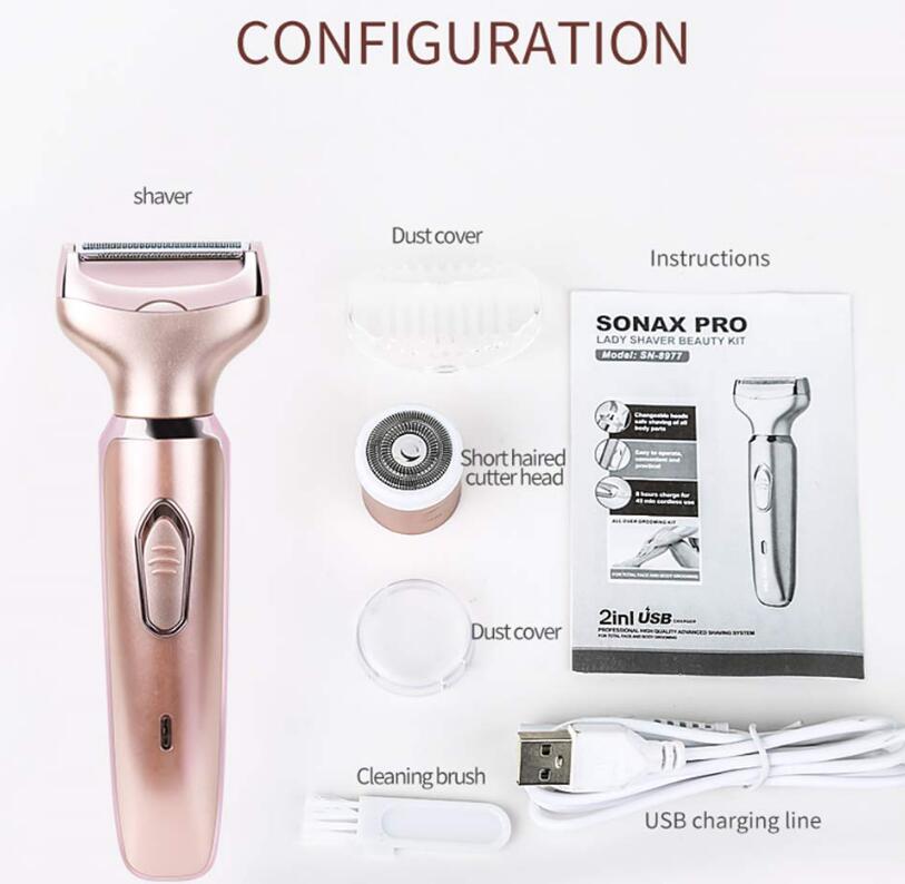 Electric Epilator Two-Head Smooth Hair Removal For Women
