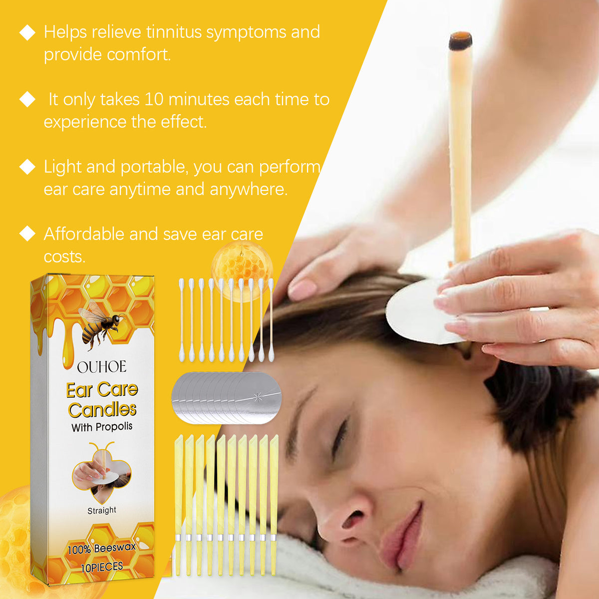 Beeswax Ear Candle Set for a Gentle Wellness Ritual