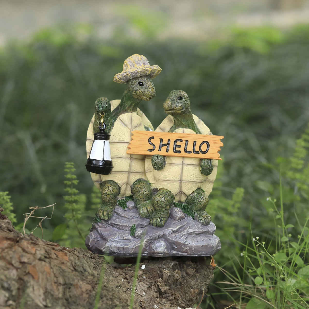 Turtle Couple Garden Statue, Resin Outdoor Decor