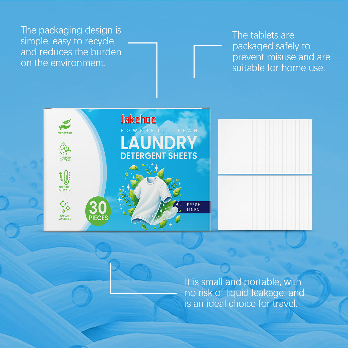 Laundry Detergent Sheets for Travel & Easy Stain Care