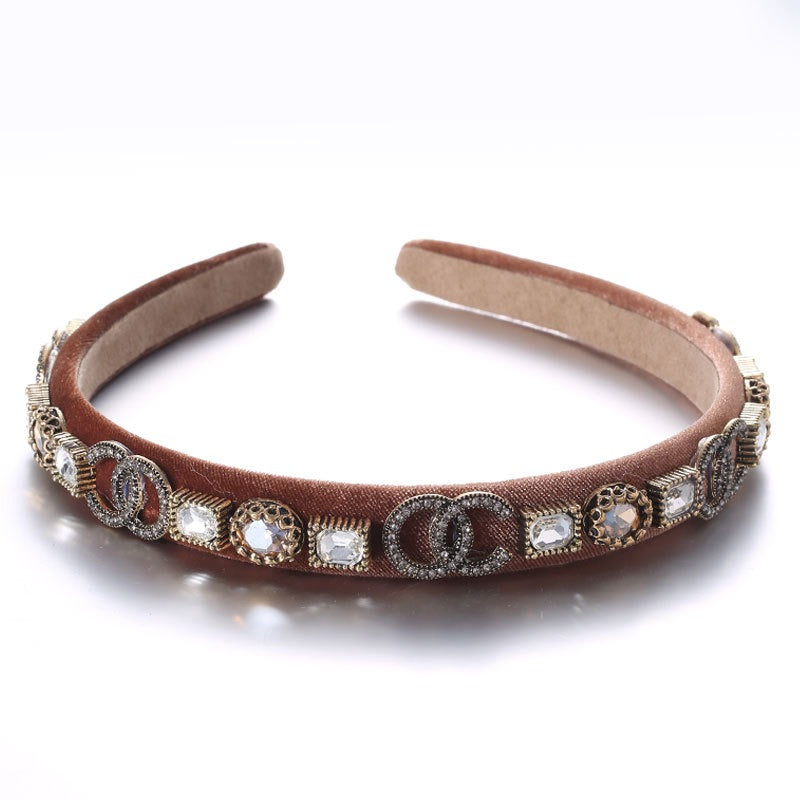Crystal Velvet Headband for Effortless Elegant Styling