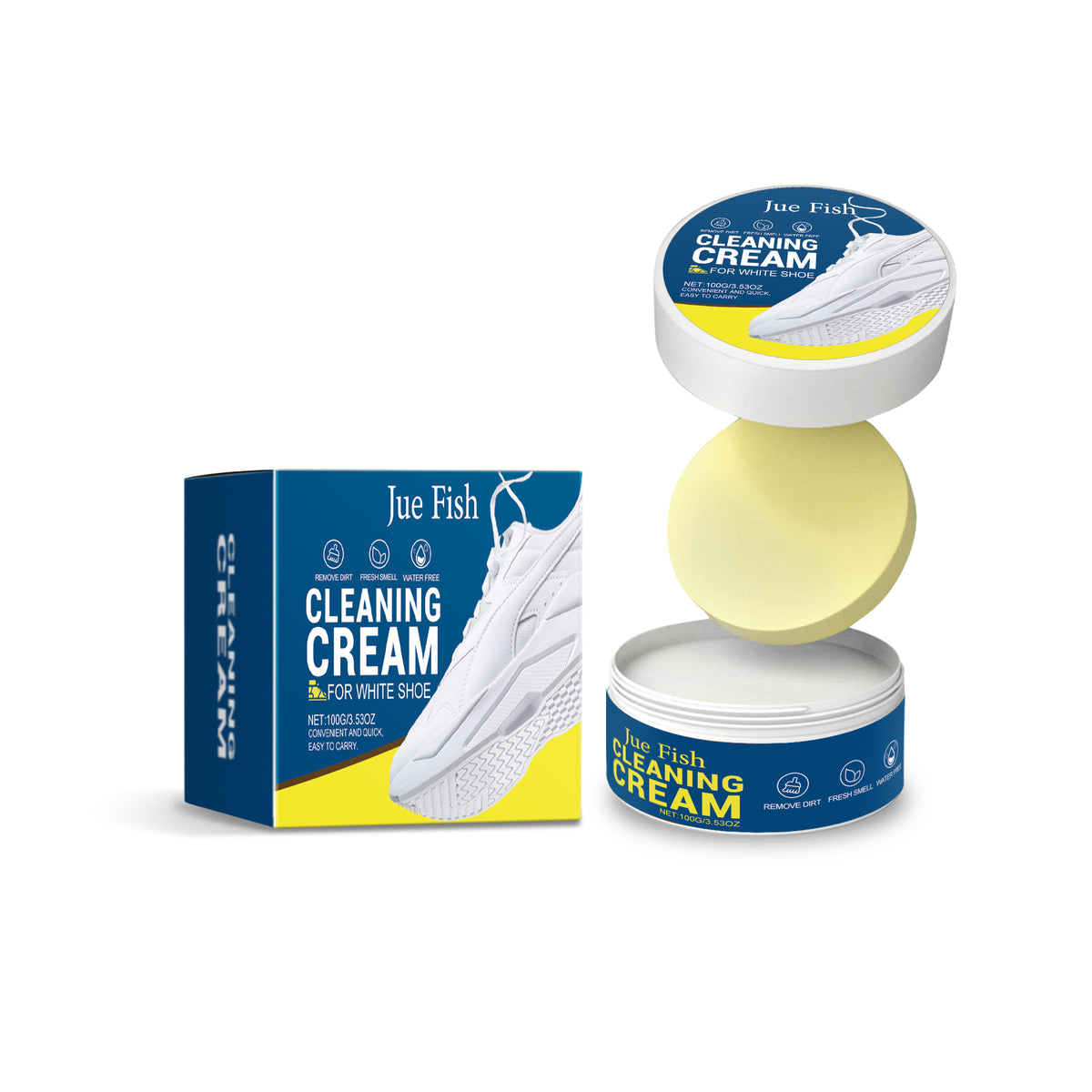 White Shoe Cleaning Cream - No-Wash Stain Remover