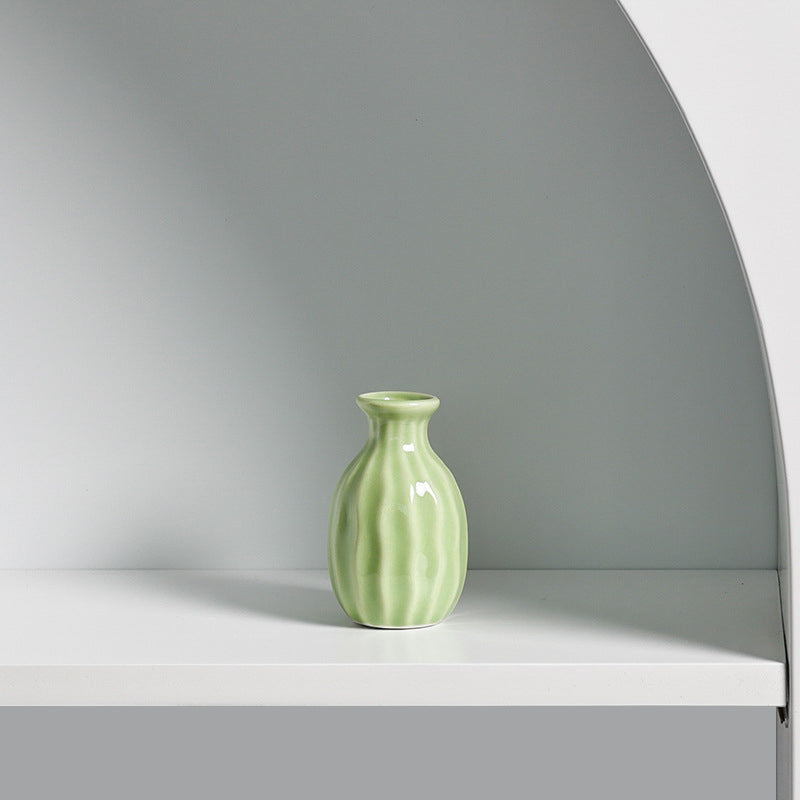 Pastel Glazed Ceramic Mini Vase for Small Spaces Decor
