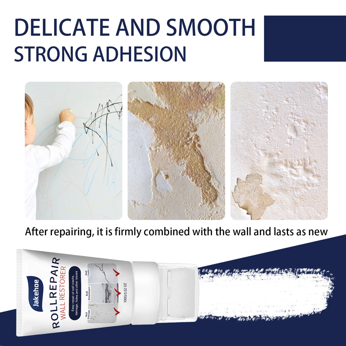 Wall Repair Paste with Easy Roller for Quick Touch-Ups