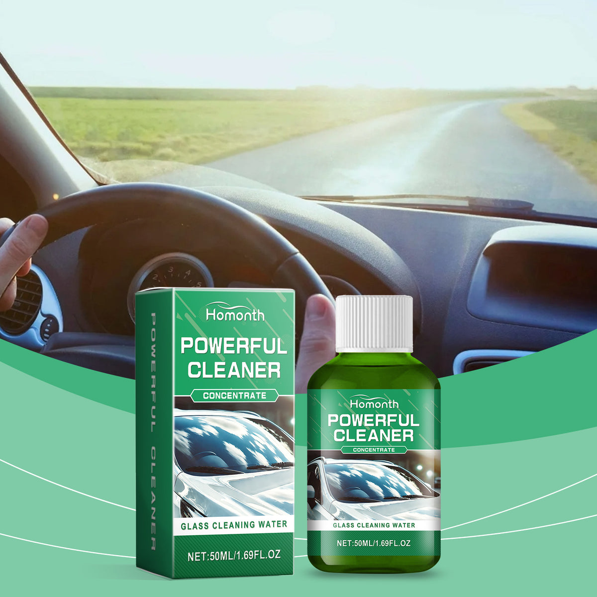 Car Glass Cleaner for Clearer, Fog-Reduced Visibility