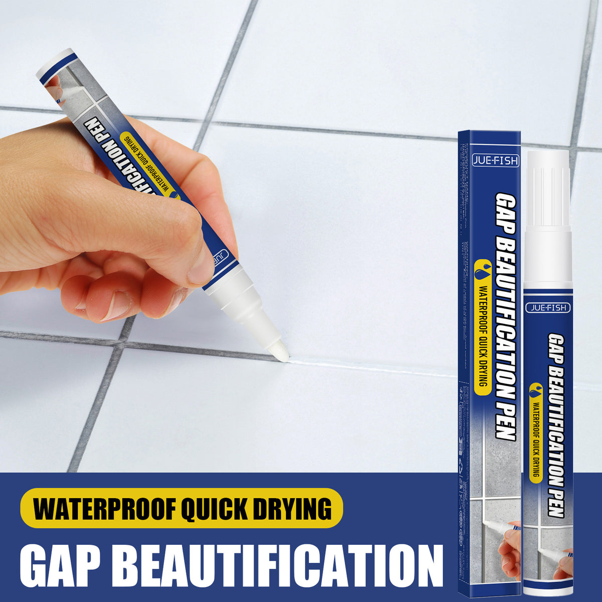 Grout Whitening Pen for Quick, Clean Tile Gap Touch-Ups