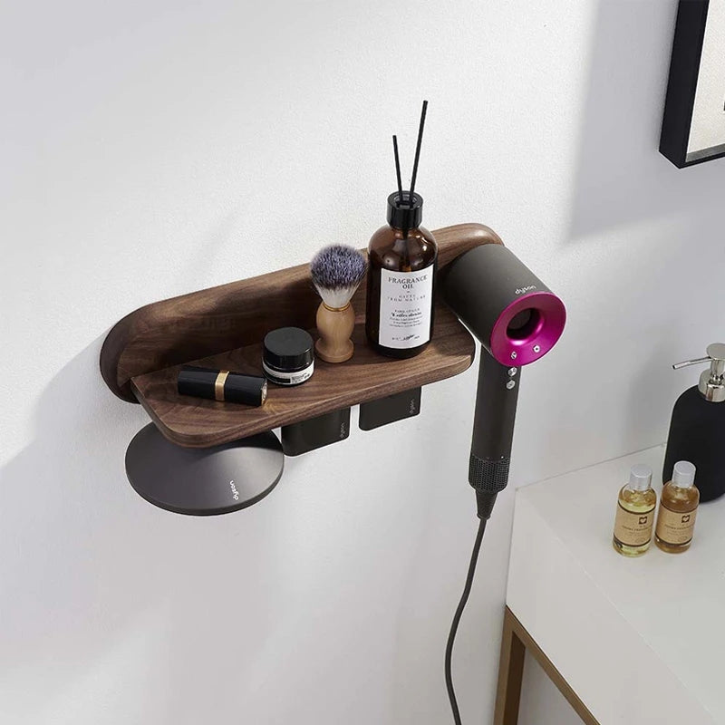 Walnut Wall Mount Hair Dryer Holder for Dyson Supersonic