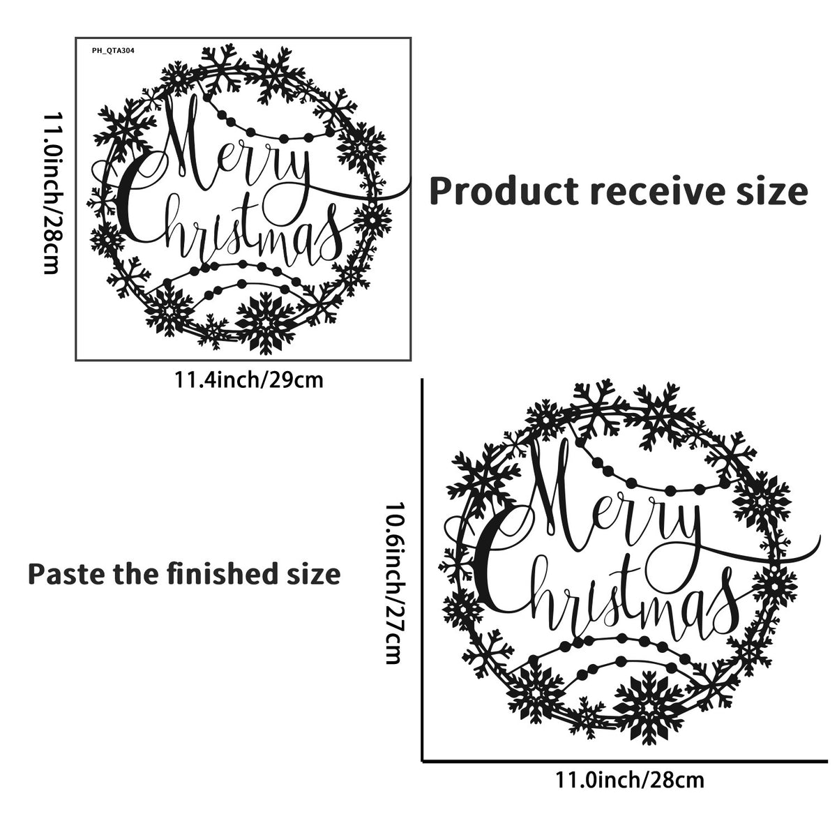 Christmas Circular Wall Decal for Elegant Holiday Decor