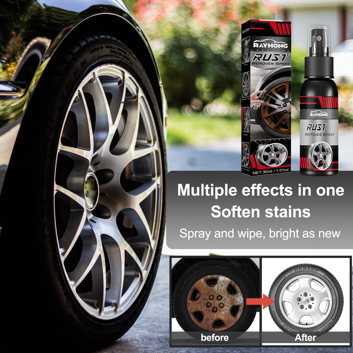 Auto Wheel Rust Remover for a Bright, Clean Finish