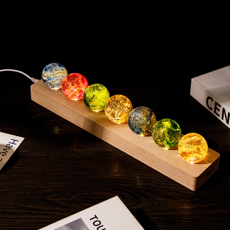 Seven Star Crystal Ball Light With Warm Colorful Glow