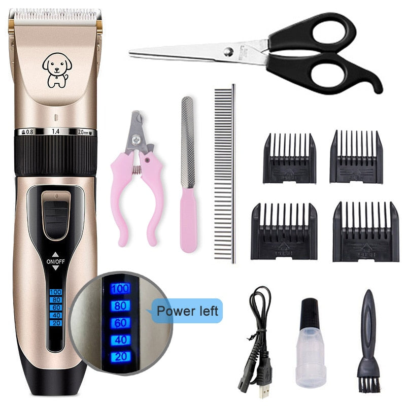 Pet Grooming Clipper Kit with Quiet Ceramic Trimmer