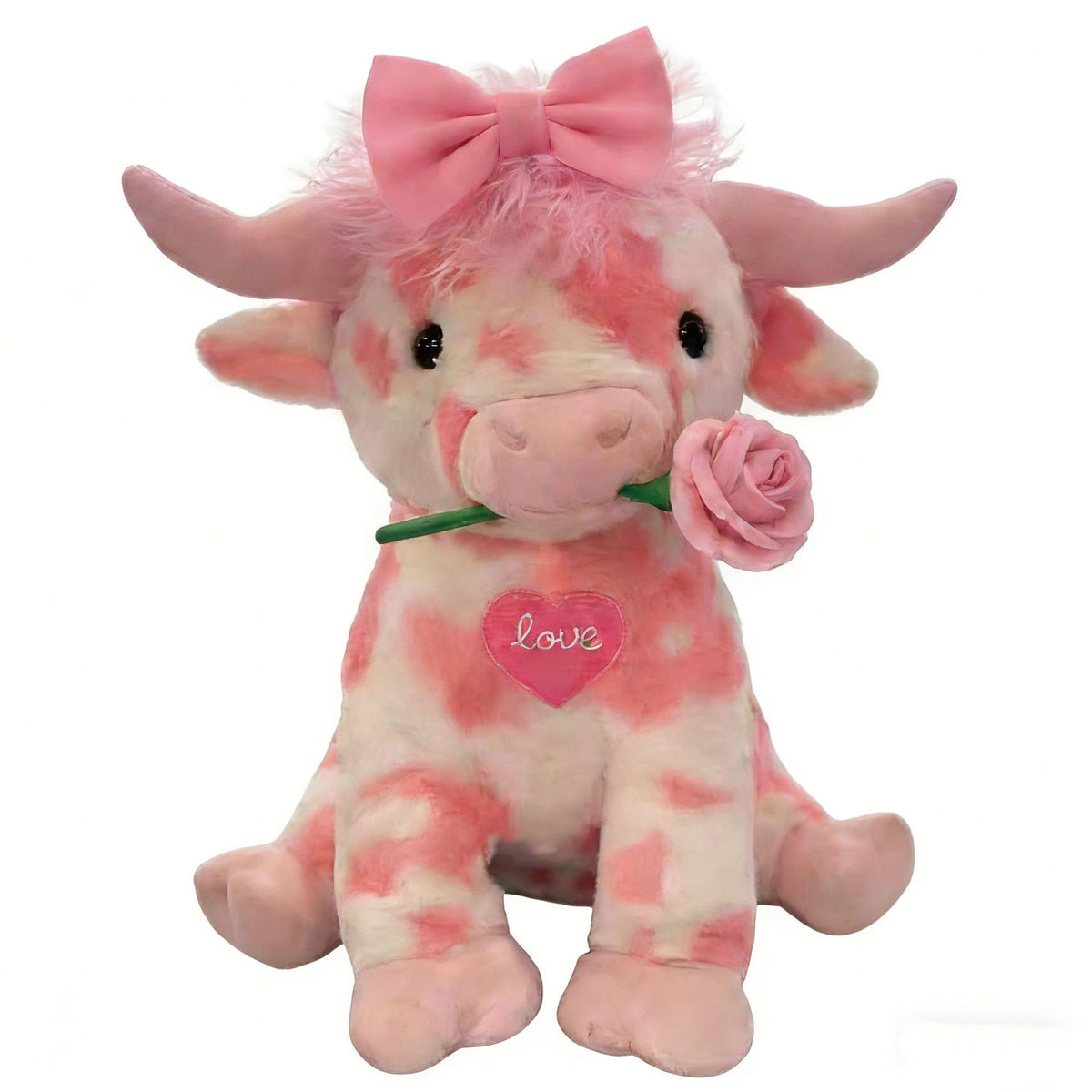 Pink Cow Plush Valentine's Day Gift & Cuddle Decor