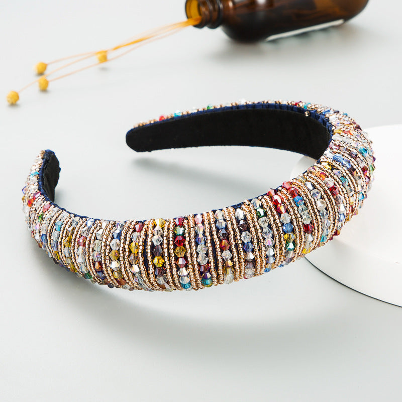 Beaded Hair Hoop Headband for Colorful Polished Style