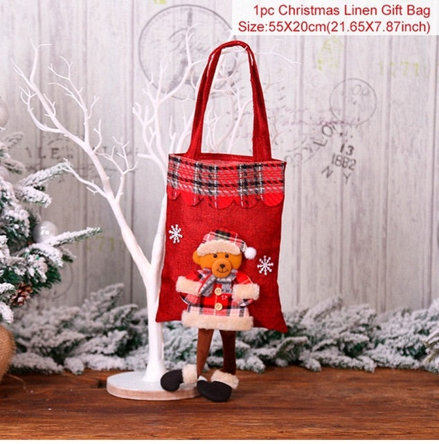 Christmas Gift Bag With Plush Holiday Character Decor