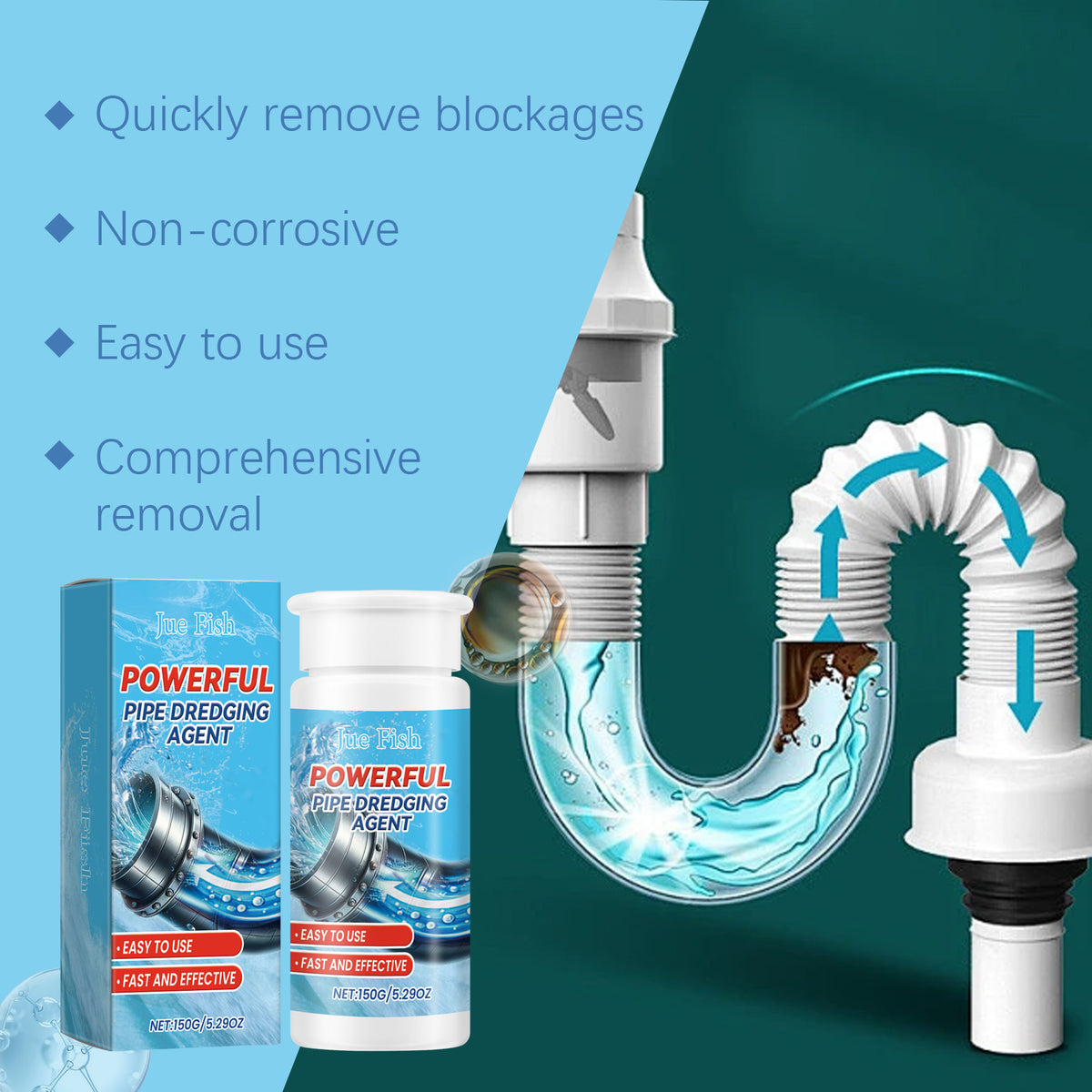 Pipe Drain Cleaner Powder for Fast Clog Removal at Home