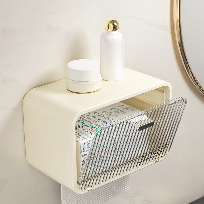 Wall-Mounted Towel & Cosmetic Storage Box, No Drilling