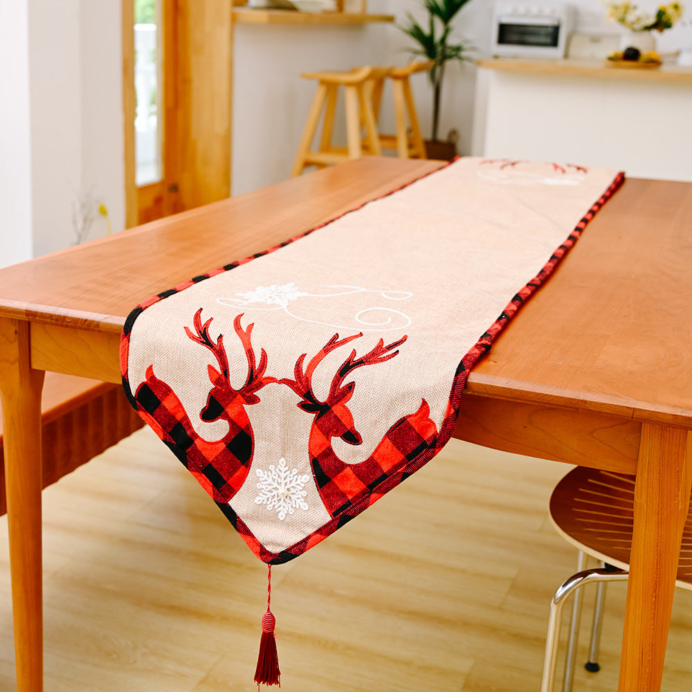 Christmas Table Runner With Festive Snowflake Design
