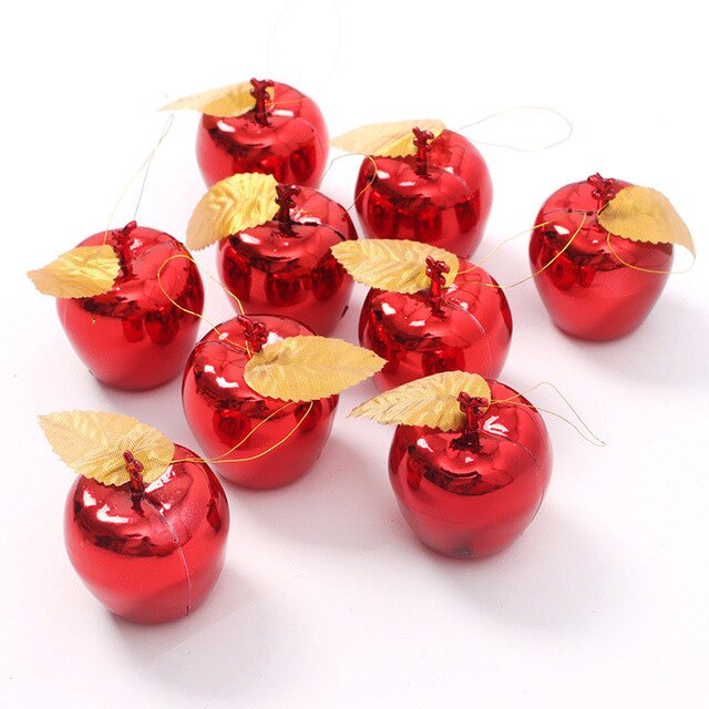 Apple Christmas Ornaments – Red & Gold Tree Decor