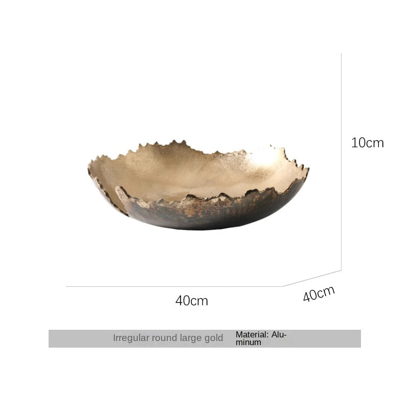 Oval Decorative Tray – Sculptural Gold Bronze Decor