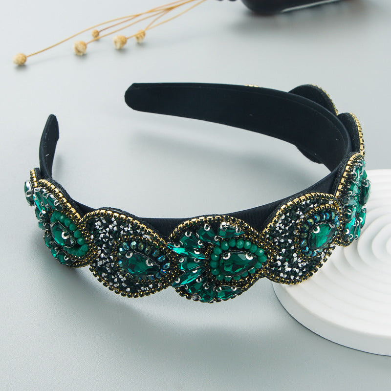 Crystal Hair Hoop Headband for Baroque Glamour Looks