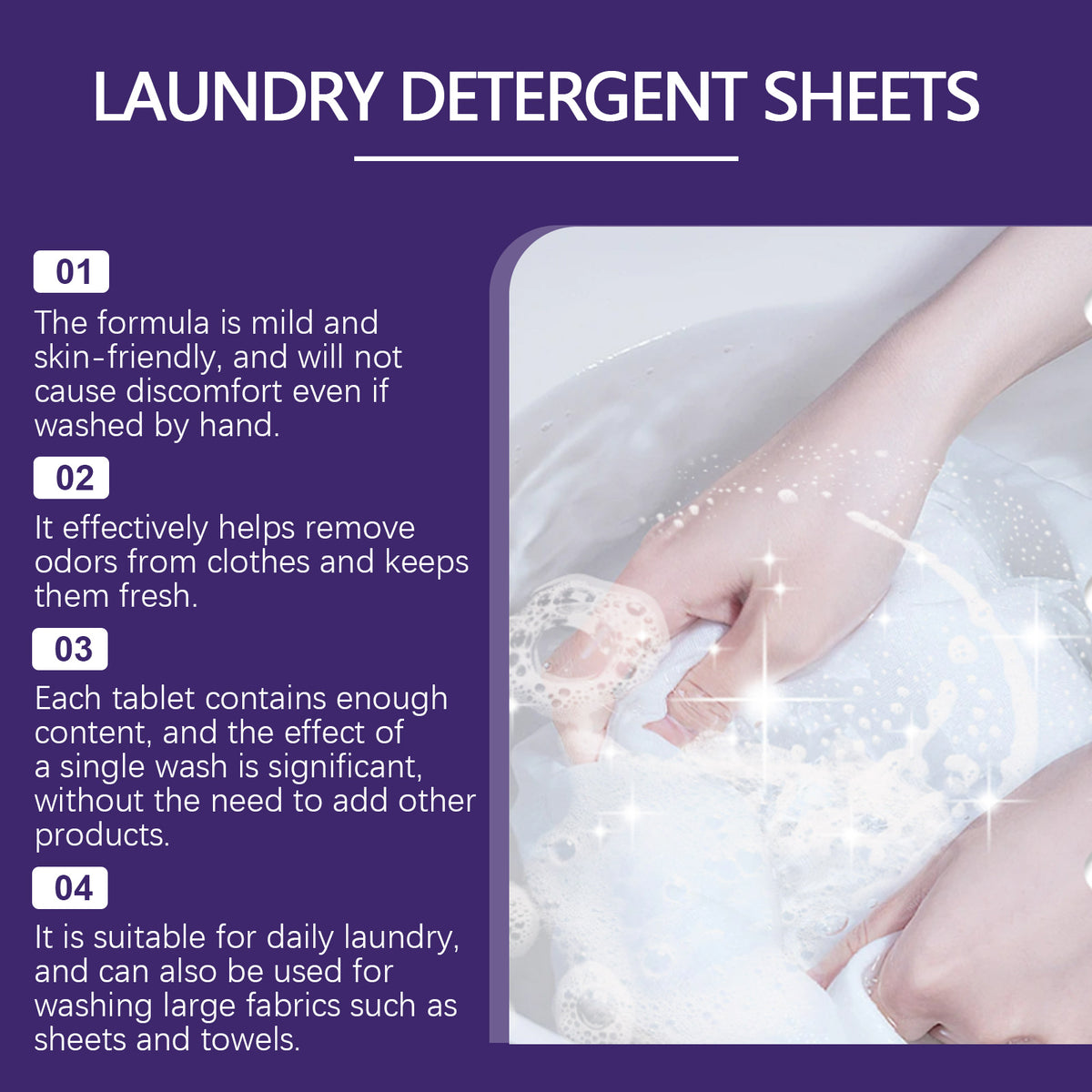 Laundry Detergent Sheets for Fresh Lavender-Scented Laundry