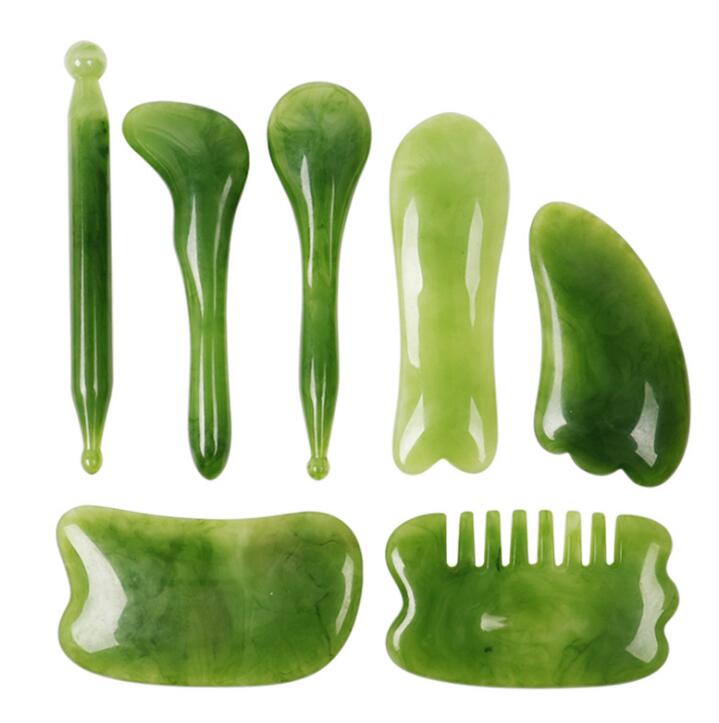 Jade Gua Sha Massage Set — Lymphatic Drainage & Facial