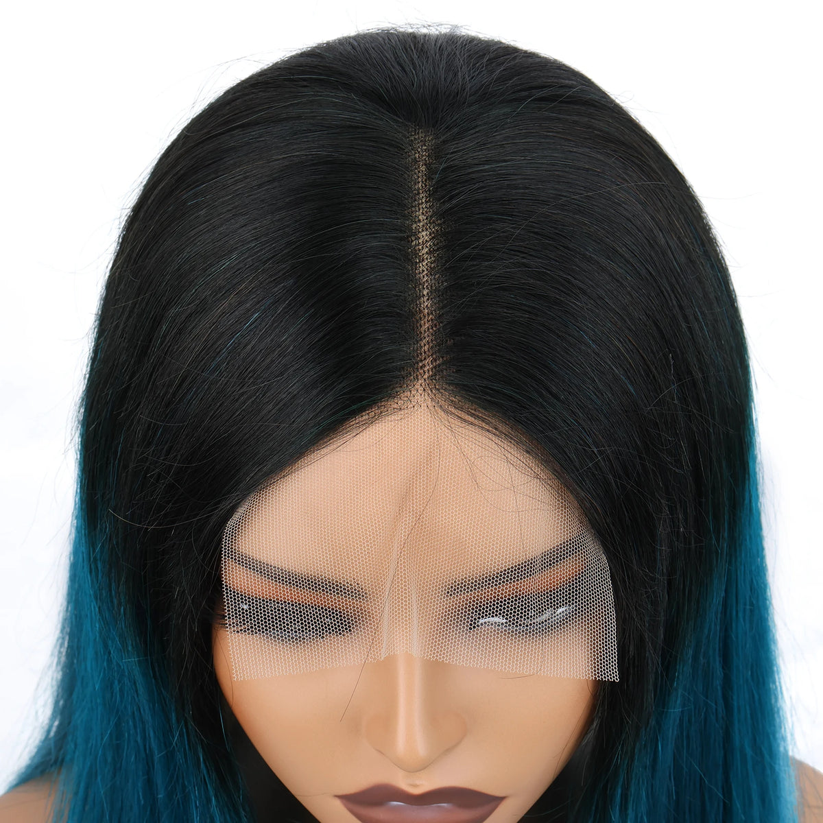 4x4 Lace Closure Bob Wig – Sleek Teal Human Hair