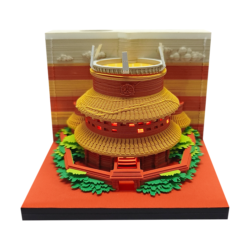 3D Castle Notepad Calendar With Warm LED Desk Light