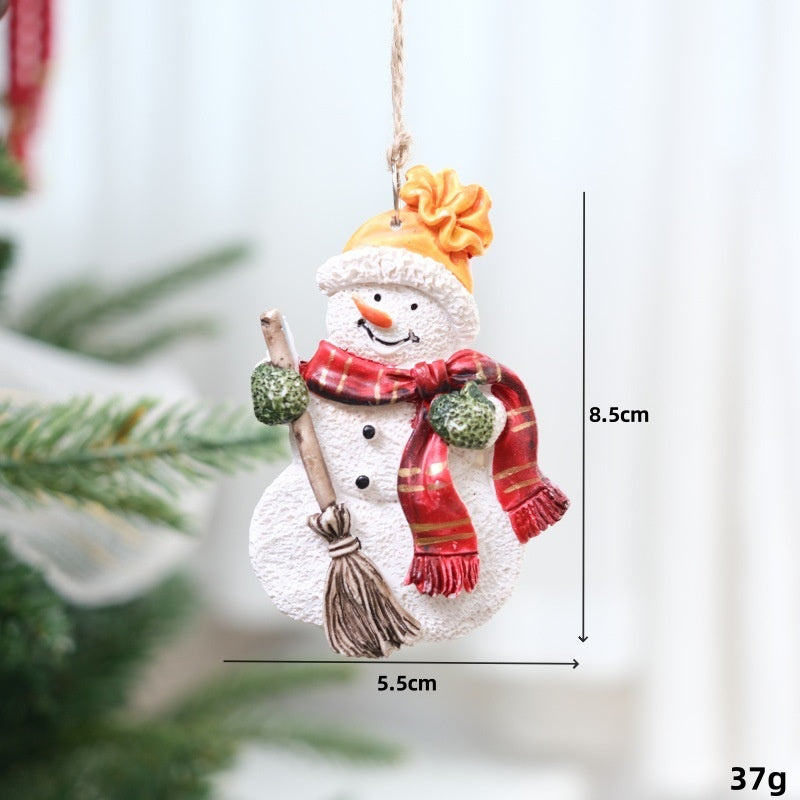 Vintage Santa Snowman Christmas Ornament Set for Trees