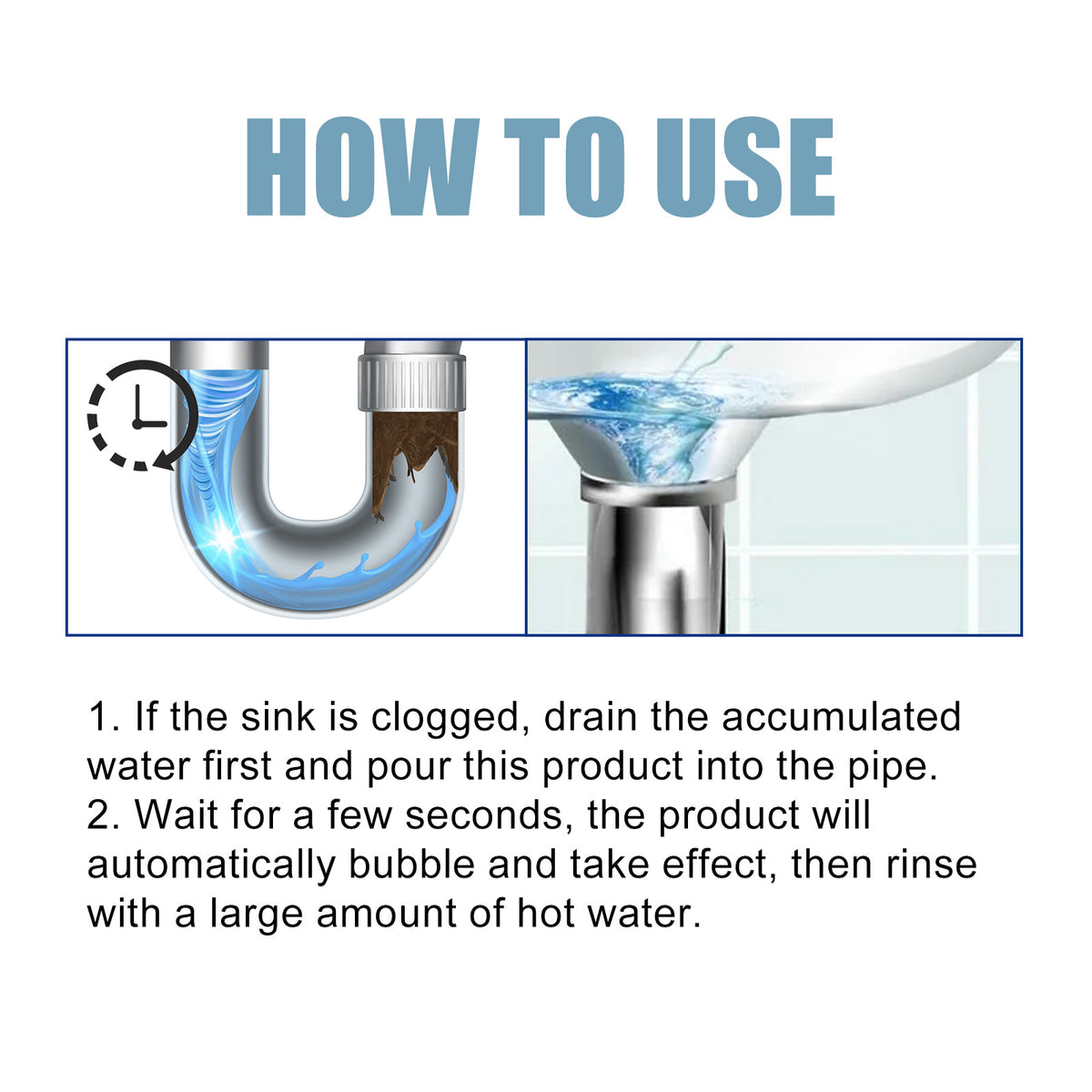 Drain Unclogger Powder for Household Pipe Blockages