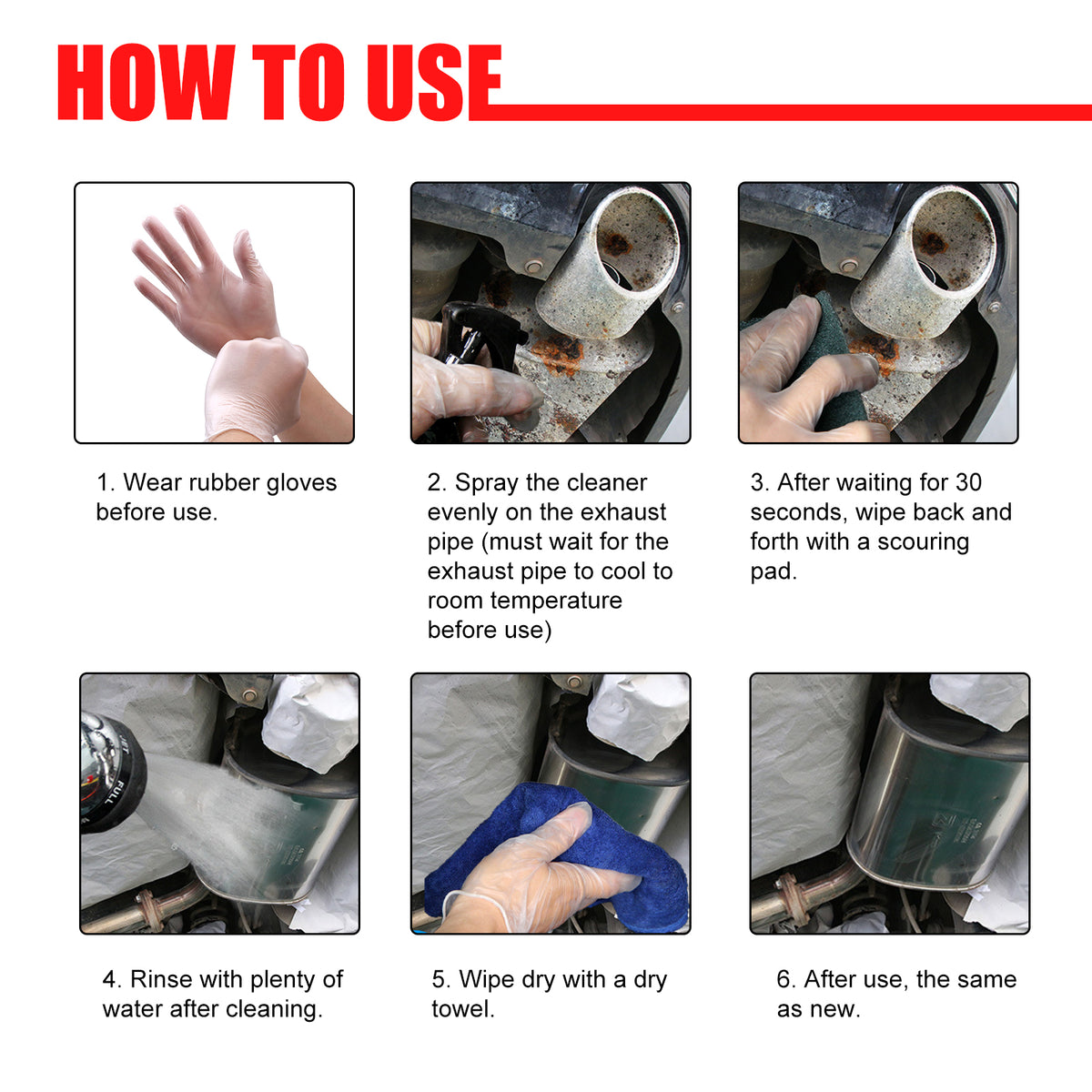 Exhaust Pipe Cleaner for Rust, Soot & Metal Shine