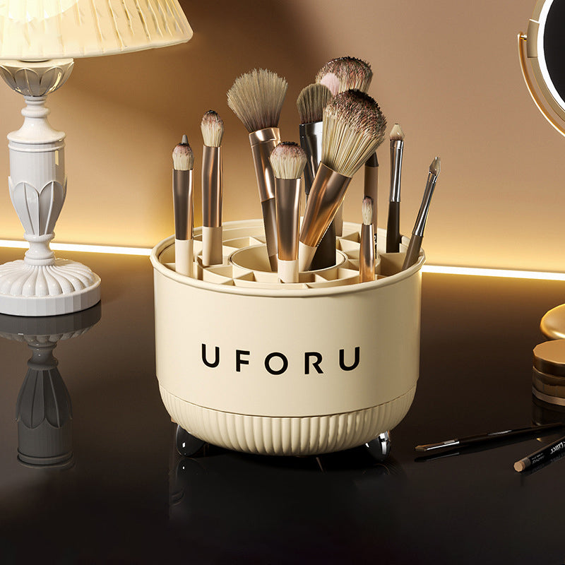 Rotating Makeup Brush Holder for Vanity Organization