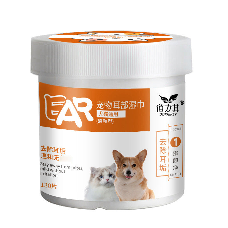 Pet Wet Wipes for Dogs & Cats, Gentle Ear Cleaning