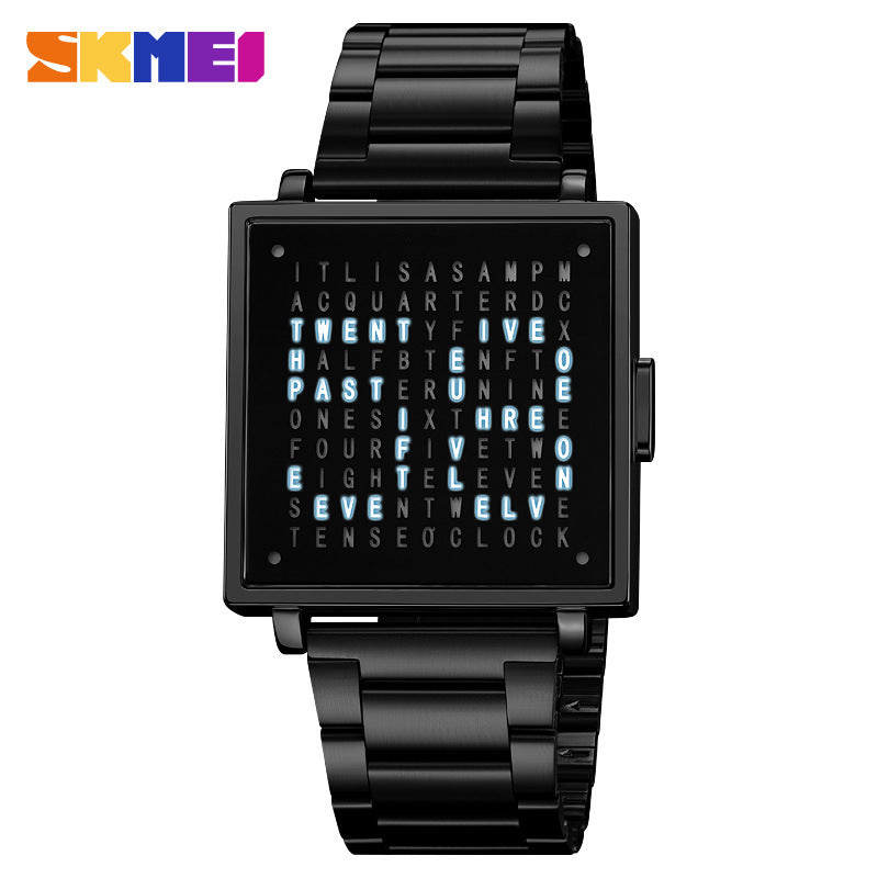 LED Word Clock Watch for Men That Tells Time in Words