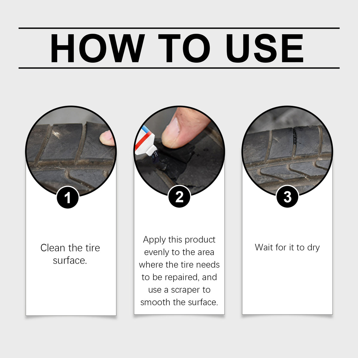 Tire Repair Glue for Sidewall Scuffs and Scratches