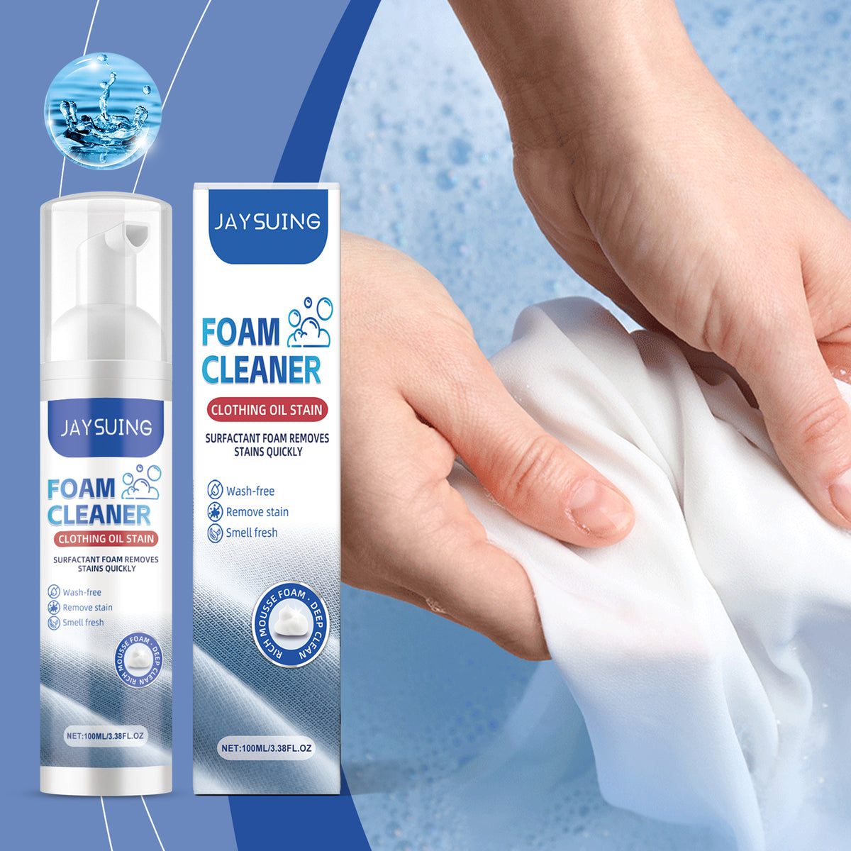 Clothing Stain Remover Foam for Stubborn Oil Stains