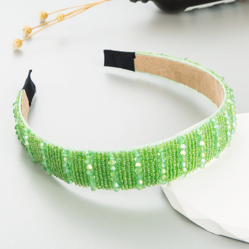 Beaded Headband for Face Washing & Bright Colorful Style