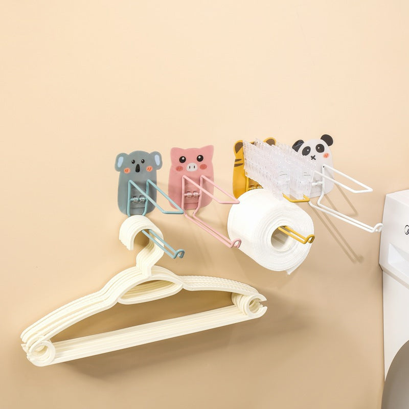 Punch-Free Wall Hooks for Bathroom Towels and Rolls